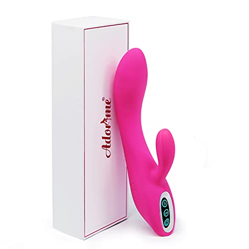 Vibratoren für Sie Klitoris und G-punkt mit Starke Funktion - Adorime Silikon Rabbit Vibrator Analvibrator Dildo...