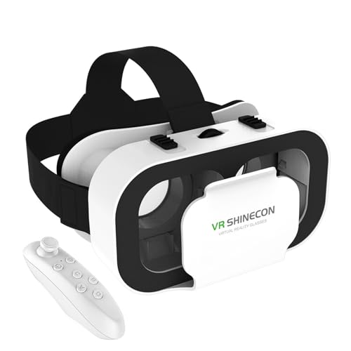 VR Brille für Handy, Virtual Reality 3D Brille, mit Bluetooth Fernbedienung, kompatibel IOS Android 4.7-6.5 Zoll...