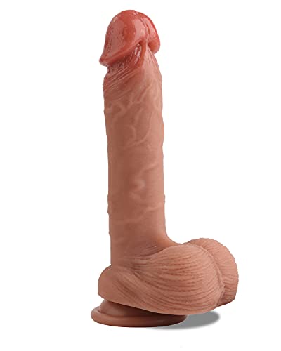 Realistischer Dildo 20 cm mit starkem Saugnapf zum Freisprechen, realistischer Penis zur G-Punkt-Stimulation...