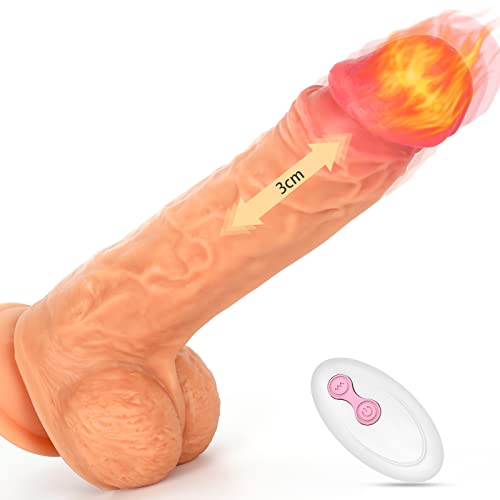 FIDECH Dildo Vibrator mit Stoßfunktion und 360° Rotierender Glans - G-Punkt Vibratoren für sie mit 8...