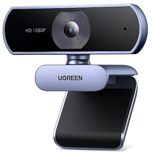 UGREEN USB Webcam Full HD 1080P/30fps Webcam für PC, Webcam mit Mikrofon, klares Stereo-Audio, automatische...