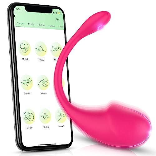 Vibrator mit APP und Bluetooth für sie Klitoris G-Punkt, Tragbarer Anal Dildo, Kugelvibratoren 9 Vibrationsmodi...