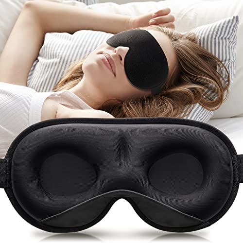 Umisleep 2024 Gewichtet Schlafmaske für Herren & Frauen, 3D Augenmaske Schlafmaske für Druckentlastung, 100%...