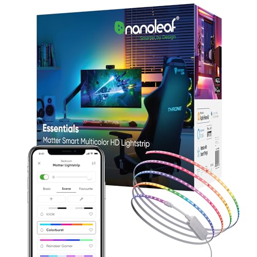 Nanoleaf Matter Essentials HD Lightstrip, 5M Adressierbar RGBIC LED Strip - Smart, Matter über WLAN, Bluetooth, 16...